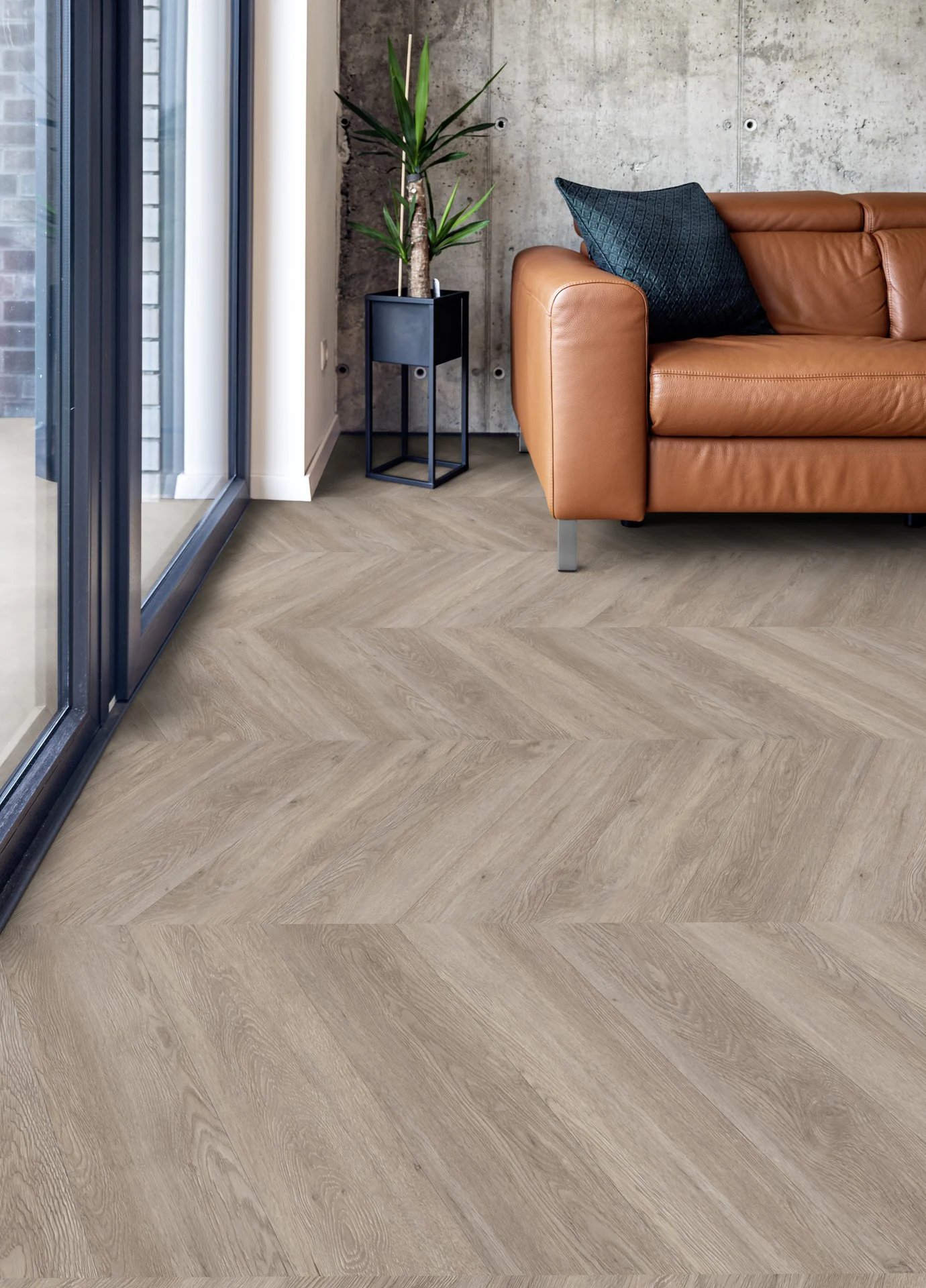 Klebevinyl DV308 Chevron in Holzoptik mit fühlbarer Struktur